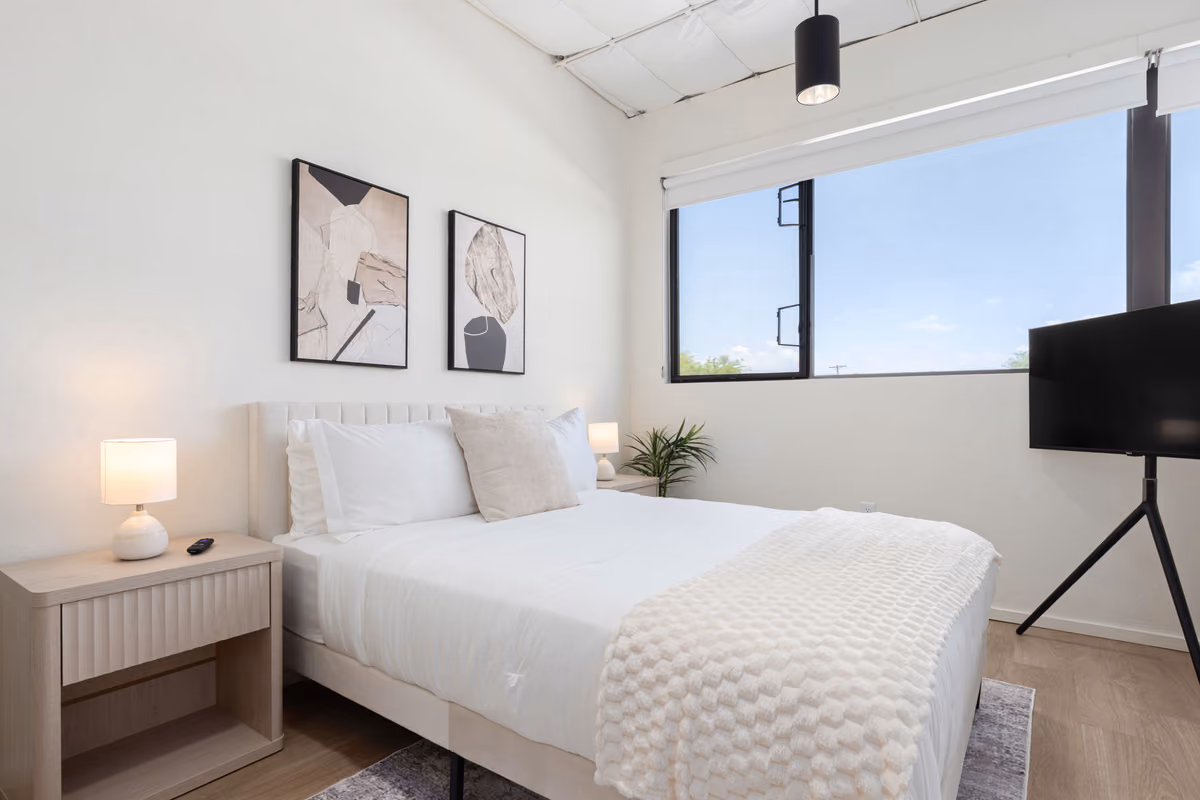 Sleek Central Studio — Minutes to UofA & Downtown, Central Tucson. Short-term rental managed by CFG Reserve.
